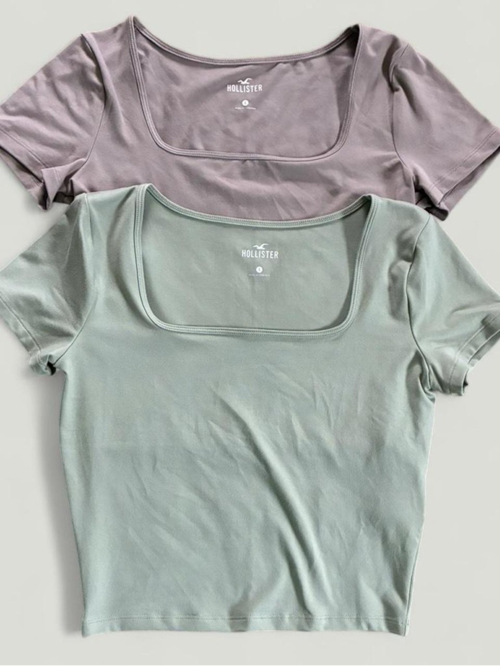 Hollister Soft Tan and Green Baby Tee Bundle